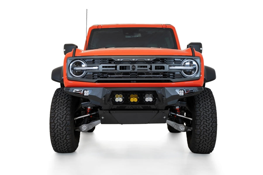 Ford Bronco Raptor Bomber Front Bumper by Addictive Desert Designs | Heavy-Duty Off-Road Protection for Rock Crawling & Trail Adventures
