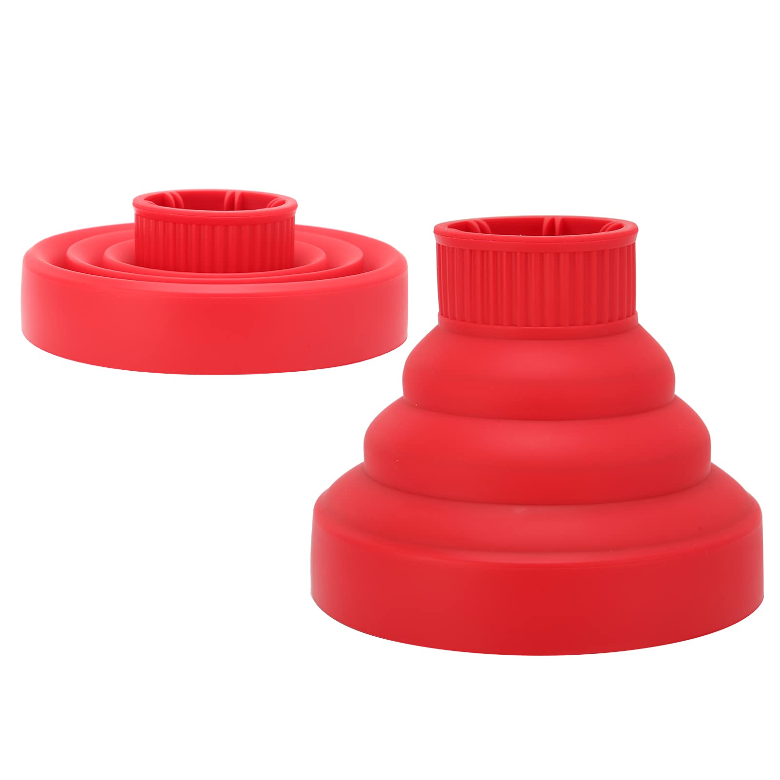 Universal Silicone Hair Dryer Diffuser Attachment for Curly Hair - Portable Travel Folding Blow Dryer Diffuser Defuser (Red) - Perfect for Home, Salon & On-the-Go Styling