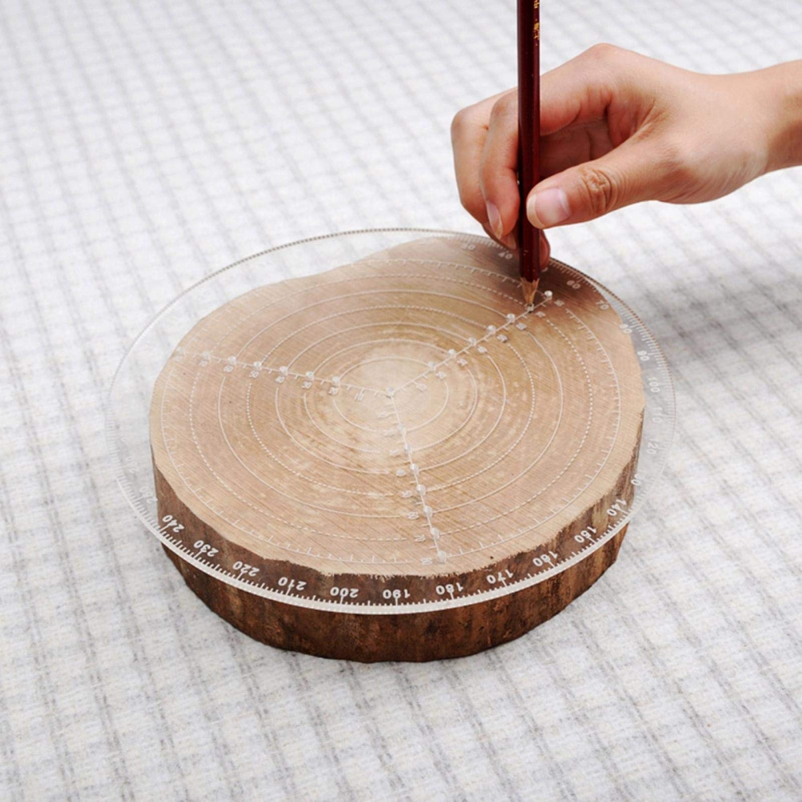 Bordstract Round Center Finder Compass - 20cm Transparent Acrylic Woodworking Tool with Laser Scale for Precise Circle Center Marking | Perfect for Carpentry, DIY Projects & Laser Engraving