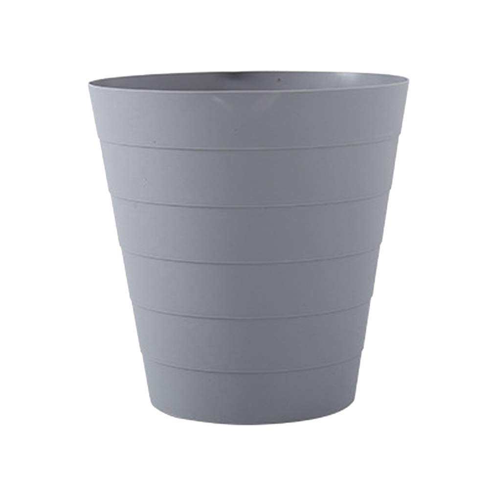 YARNOW Open Top Plastic Trash Can - 1pc Lidless Waste Basket for Home, Kitchen, Bedroom & Office - Durable Grey Garbage Bin for Easy Disposal & Cleaning