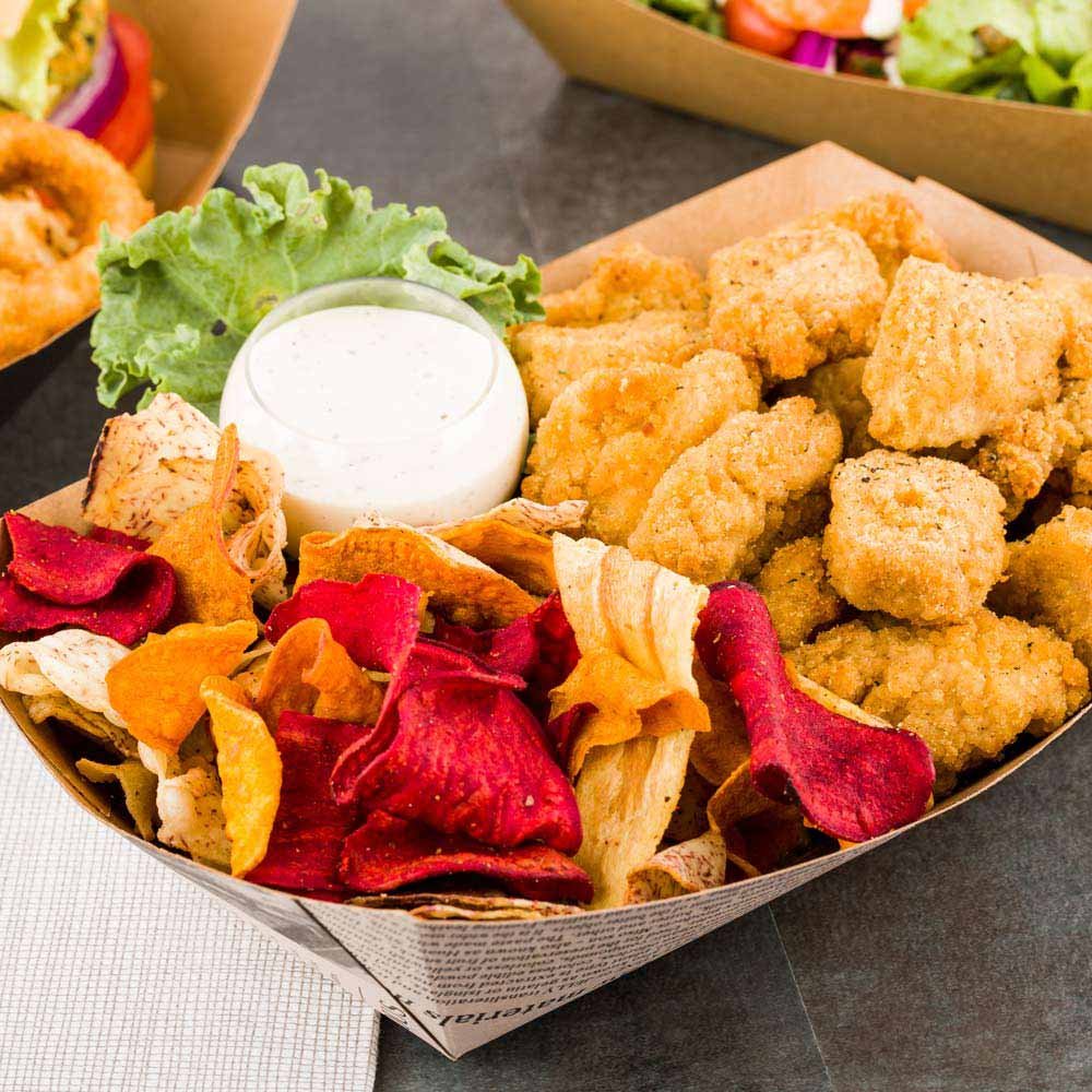 **Restaurantware Bio Tek 2 lb Heavy-Duty Disposable Paper Food Trays - 50 Pack Greaseproof Newsprint Food Boats for Snacks, Appetizers, Treats - Perfect for Parties, Carnivals, Food Trucks & Catering Events**