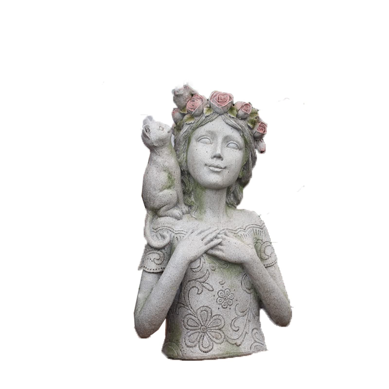 WANZPITS Face Planters Pots - Rose Girl Bust Statue Flower Pot for Cactus & Succulents | Decorative Garden, Patio, Balcony, Lawn & Yard Art | Perfect for Home Décor, Wedding Centerpieces & Gift Ideas