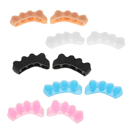 Siah 4-Pack Silicone Toe Separators for Pain Relief - Soft Rubber Toe Spacers for Bunion Relief, Pedicure & Nail Polish Application - Perfect for Manicure, Yoga Toes & Foot Care at Home