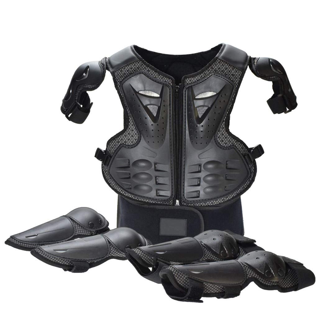 Xipoxipdo 5-Piece Kids Bike Protective Gear Set - Knee Pads, Elbow Pads & Chest Protector for Safe Cycling | Bicycle Safety Accessories for Children | Perfect for Mountain Biking, BMX Riding & Outdoor Adventures