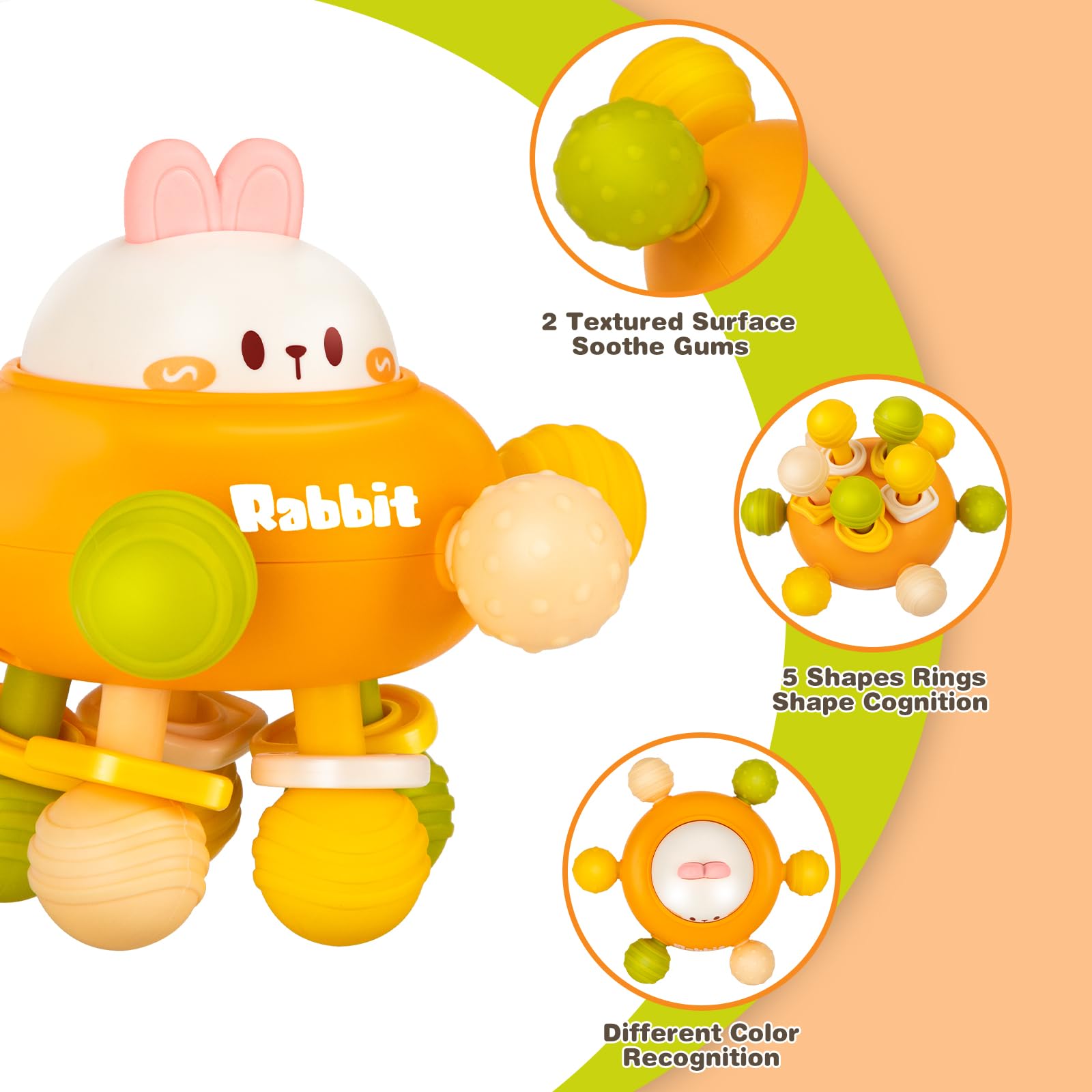 Easter Baby Teething Toys for 0-12 Months - Montessori Sensory Teethers & Rattles for Newborns, Infants, Boys & Girls (0-18 Months) - Perfect Easter Basket Stuffers & Baby Shower Gifts - Ideal for Soothing Sore Gums & Early Learning Play
