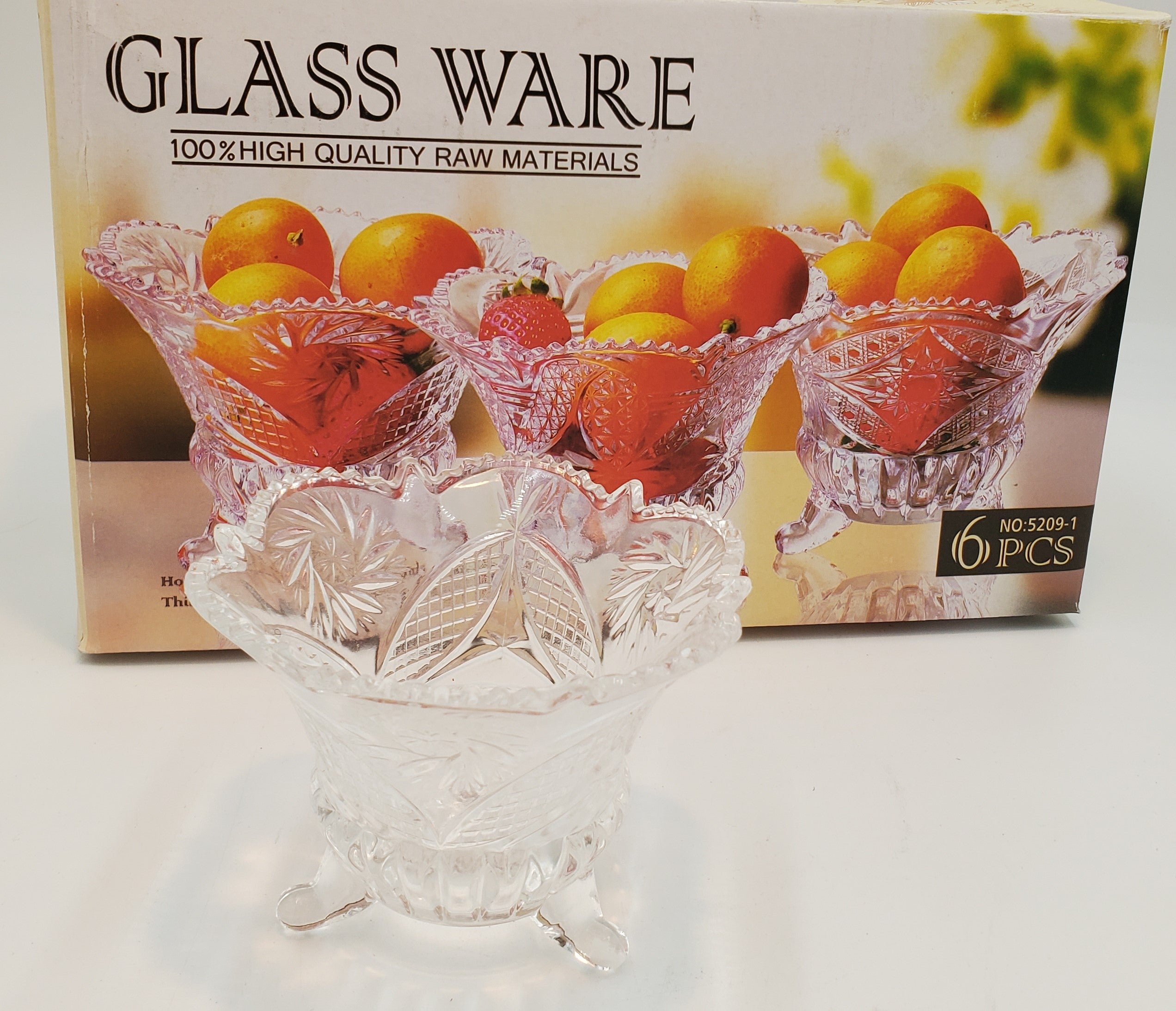 6-Piece Round Glass Candy Bowl Set - Elegant Serving Dish for Parties, Holidays & Home Decor