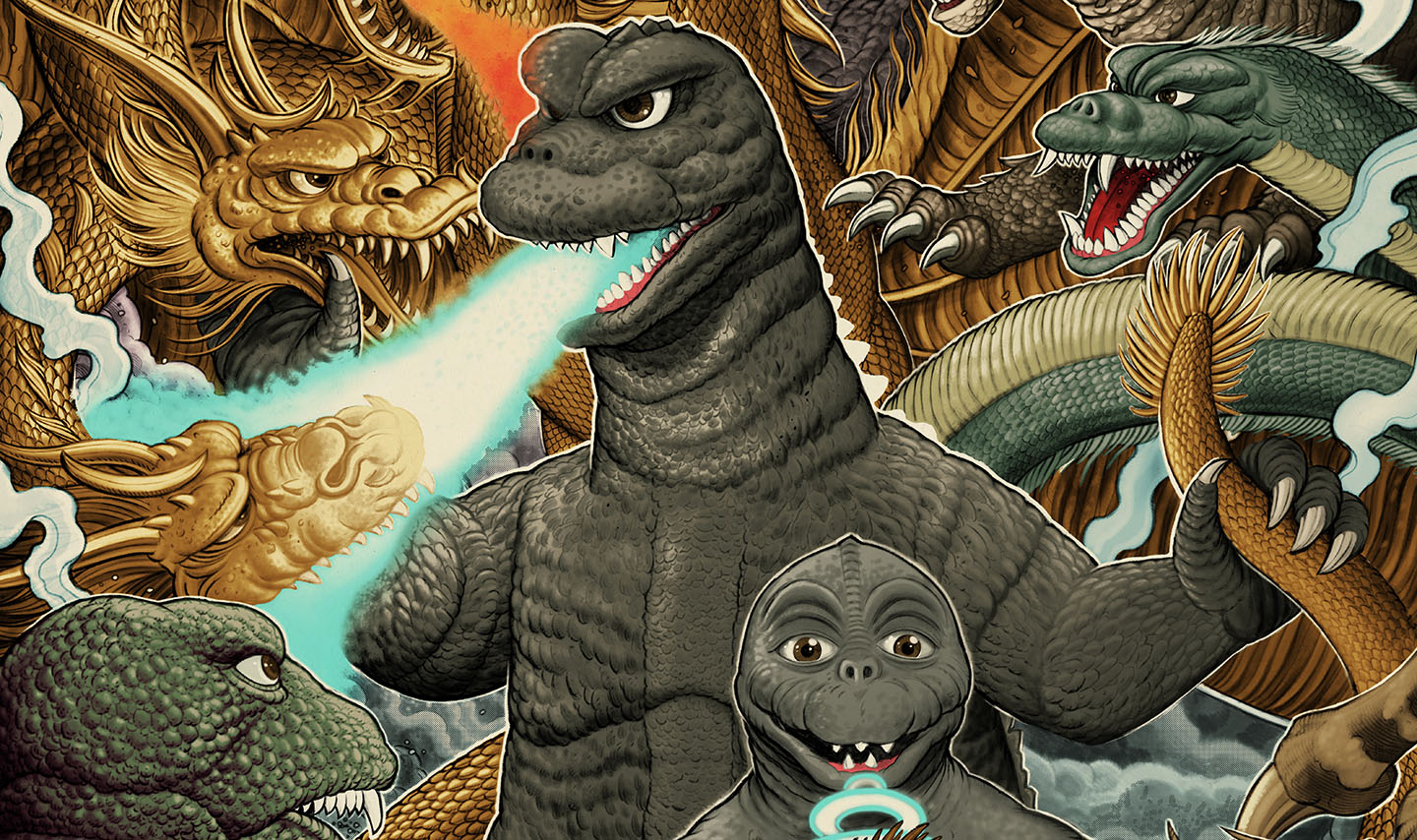 Destroy All Monsters Movie Poster - Classic Godzilla Film Art Print - Perfect for Home Theater, Man Cave & Anime Fan Decor