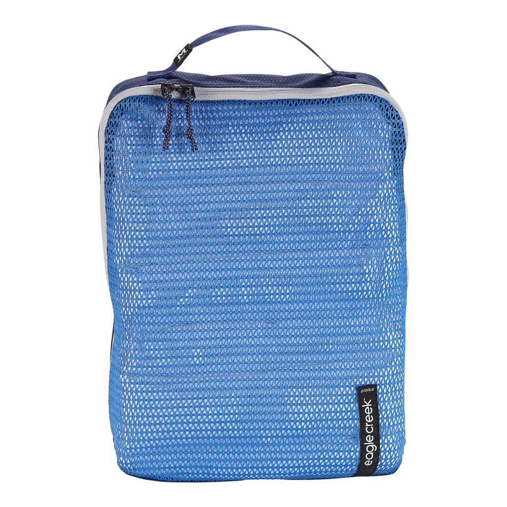 Eagle Creek Pack It Reveal Cube M - Aizome Blue/Grey - Travel Organizer for Clothes & Accessories - Perfect for Suitcases, Backpacks & Carry-Ons