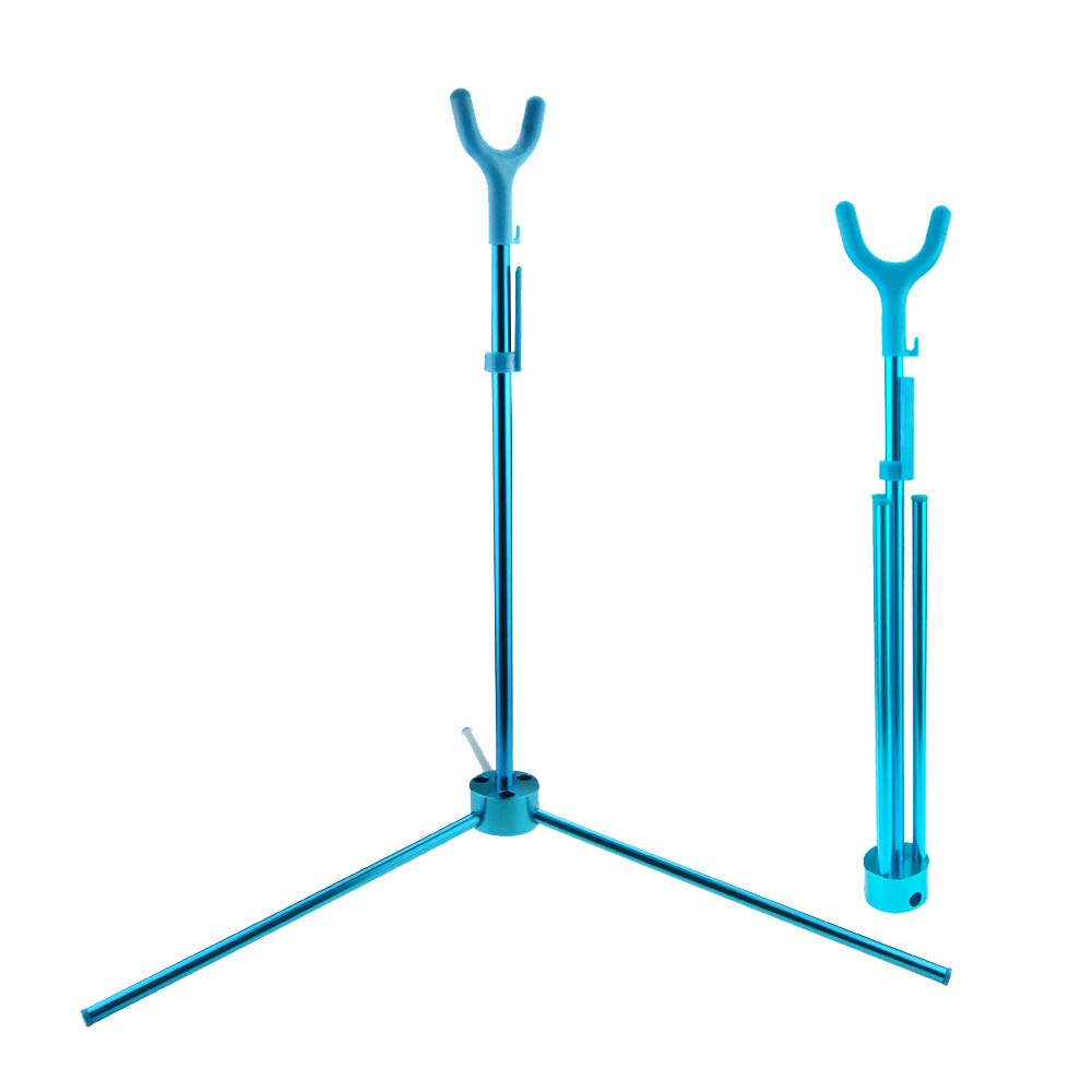 Foldable Aluminum Alloy Archery Bow Stand - Portable Recurve & Traditional Bow Hanger for Outdoor Hunting, Target Practice & Archery Training