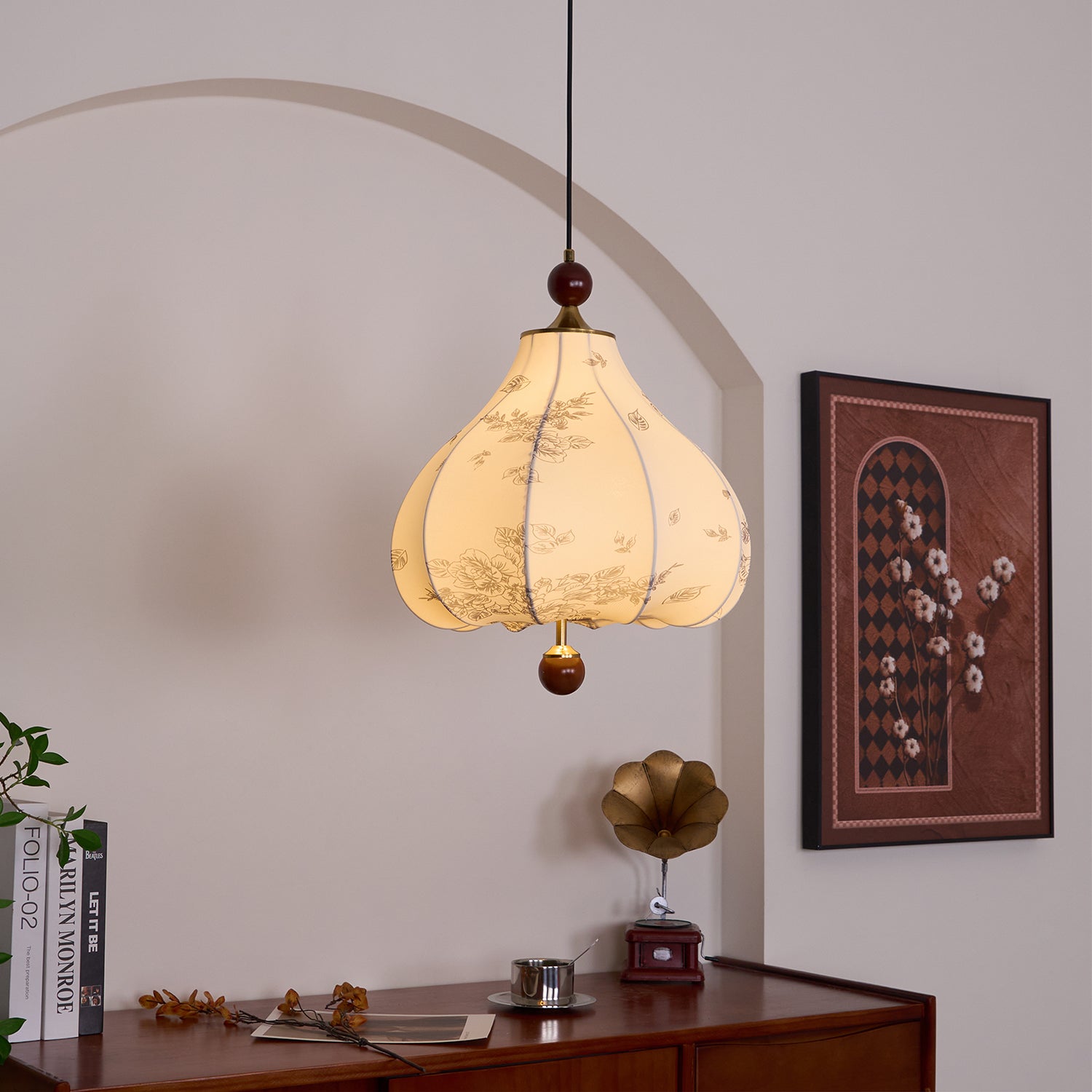 Elegant Chestnut Bloom Pendant Lamp - Modern Handmade Rattan Hanging Light Fixture for Dining Room, Bedroom, or Living Room Decor