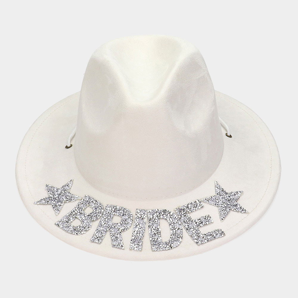 Sparkling White Rhinestone Cowboy Hat for Bride - Western Style Wedding Accessory - Perfect for Bachelorette Parties, Country Themed Weddings & Photo Shoots