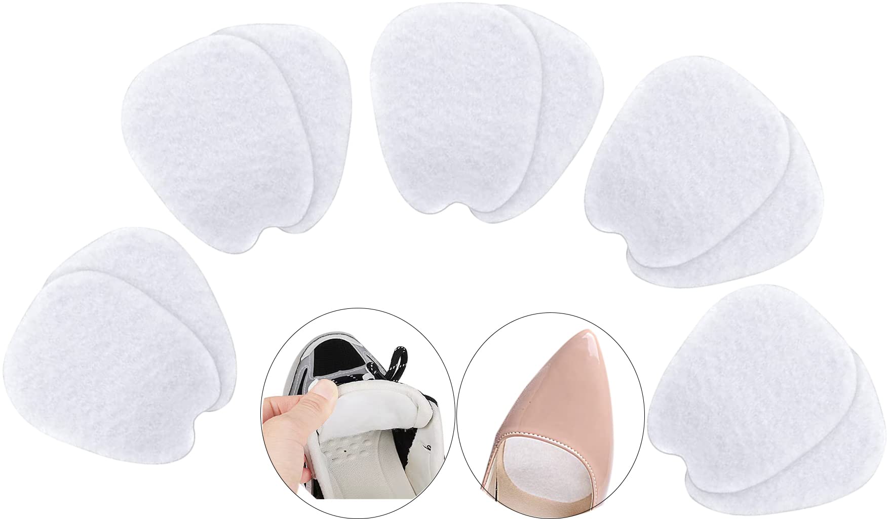 Non-Slip Felt Tongue Pads for Shoes - 5 Pairs Thin Leather Insoles for Men & Women - Prevent Blisters & Improve Comfort for Walking, Running & Daily Wear
