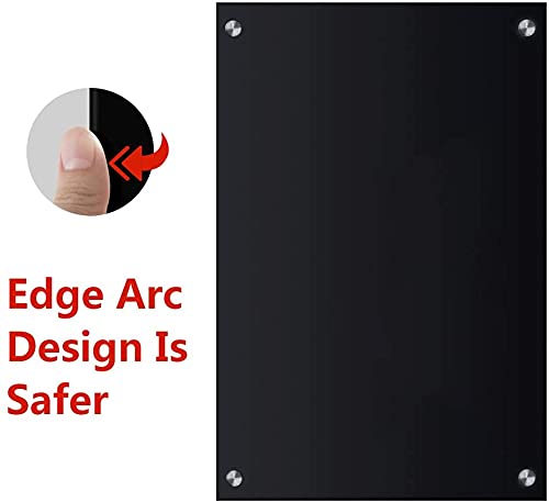 Frameless Black Tempered Glass Dry Erase Board 60