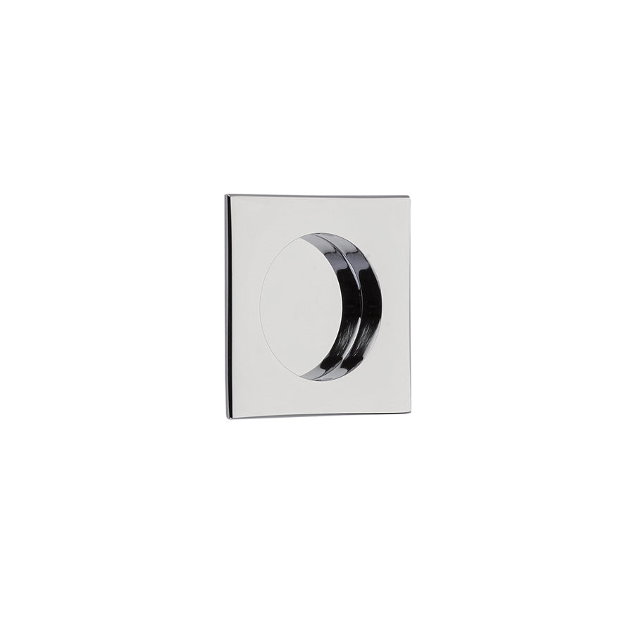 Square Flush Solid Brass Recessed Door Pull - 2.5 Inch Polished Chrome Handle for Cabinet, Drawer, and Furniture - Perfect for Modern Home and Office Use