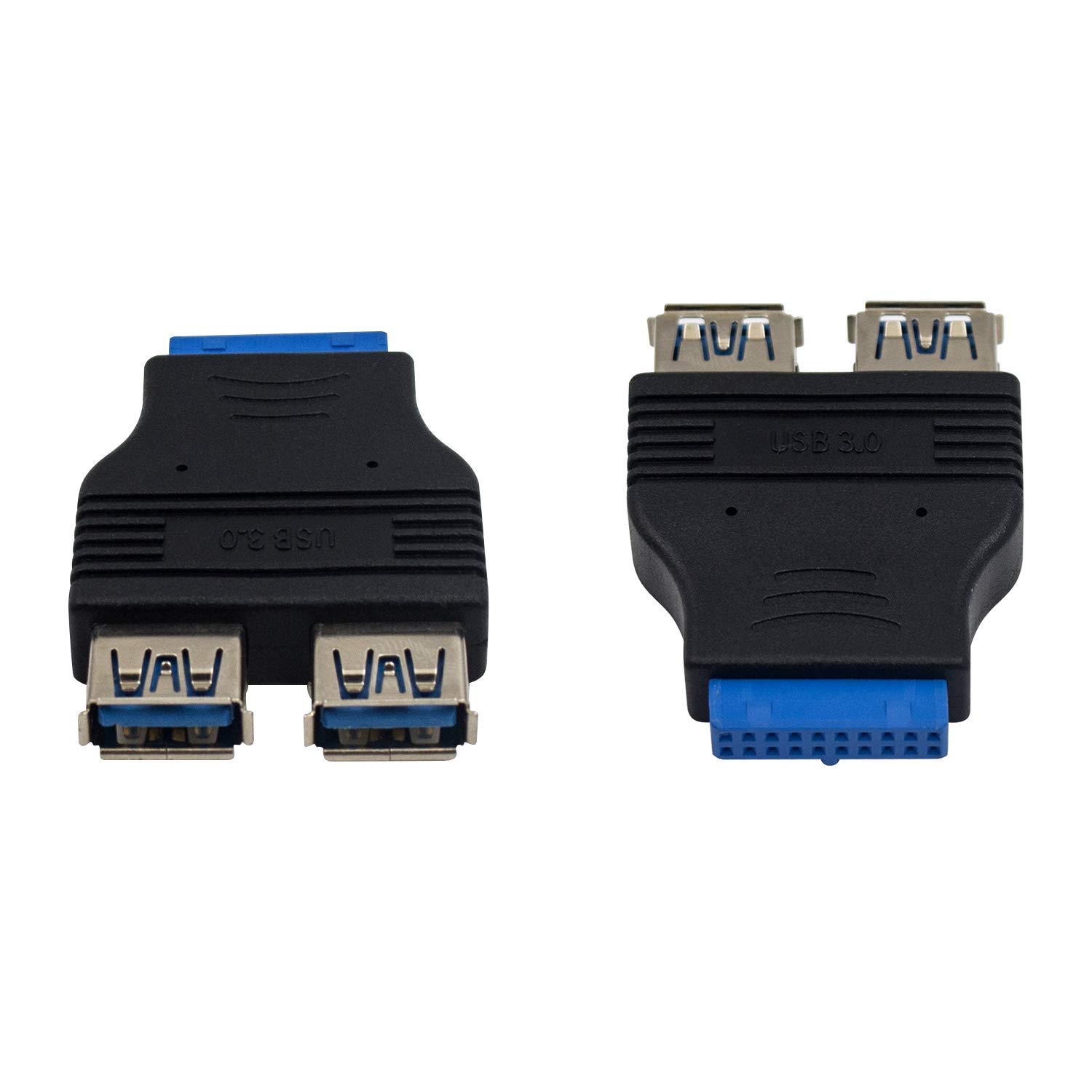 Duttek USB 3.0 to USB 2.0 Motherboard Adapter, 20-Pin Internal Splitter, Blue, Compatible with Windows, Ideal for PC Builds and Upgrades