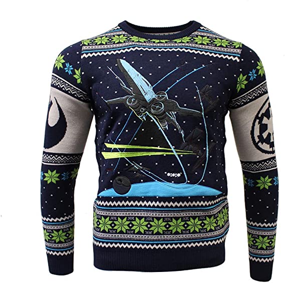 Star Wars X-Wing Battle of Yavin Ugly Christmas Sweater - XS Size | Holiday Party Costume & Geek Gift for Fans