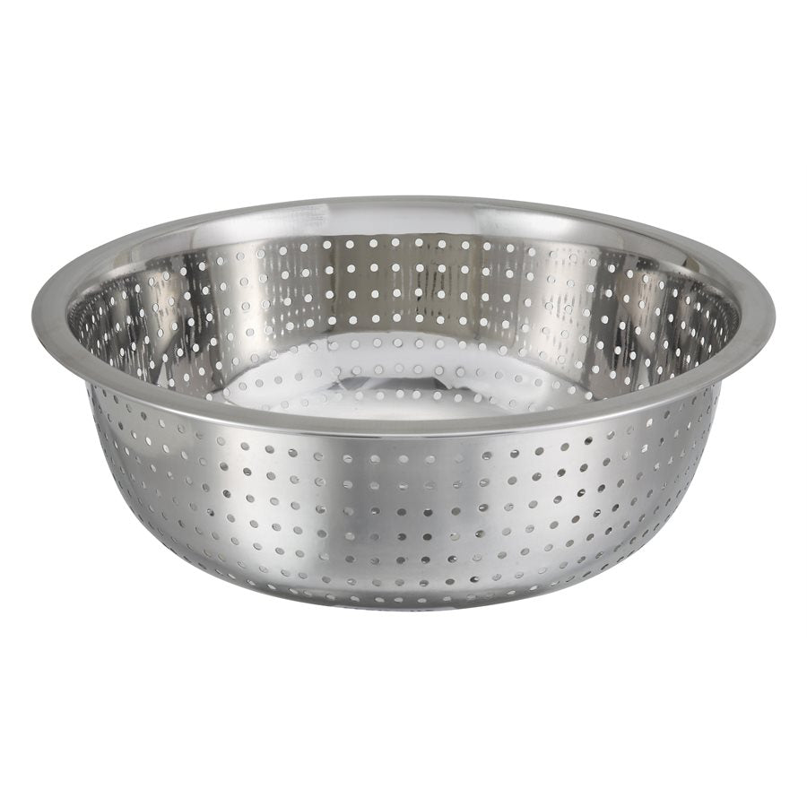 Winco 11-Inch Stainless Steel Chinese Colander - Heavy Duty Kitchen Strainer for Pasta, Vegetables & Noodles - Perfect for Asian Cooking & Food Prep