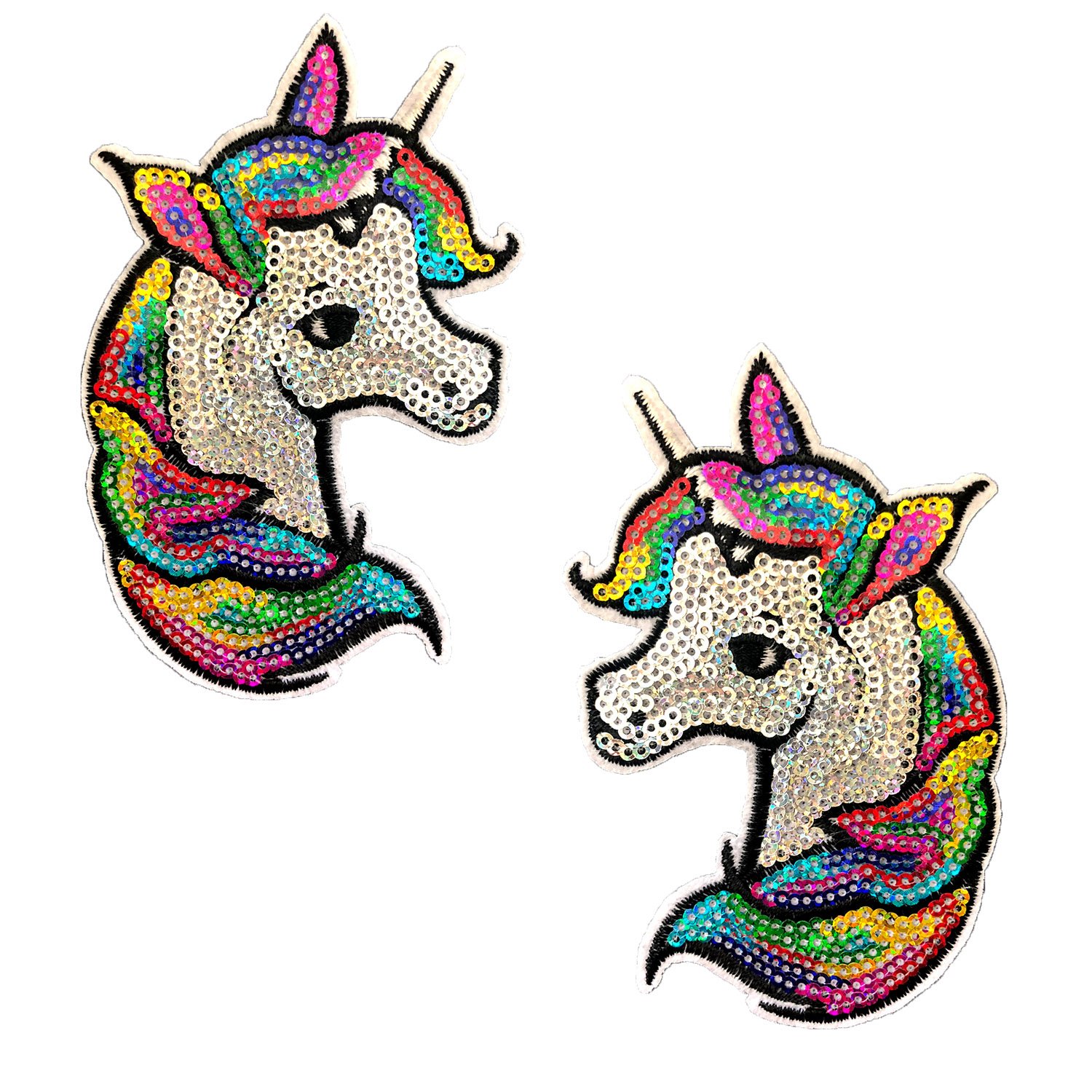 Neva Nude Sequin Unicorn Nipztix Pasties Nipple Covers - Sparkling Adhesive Bra Covers for Costumes, Burlesque & Festival Outfits