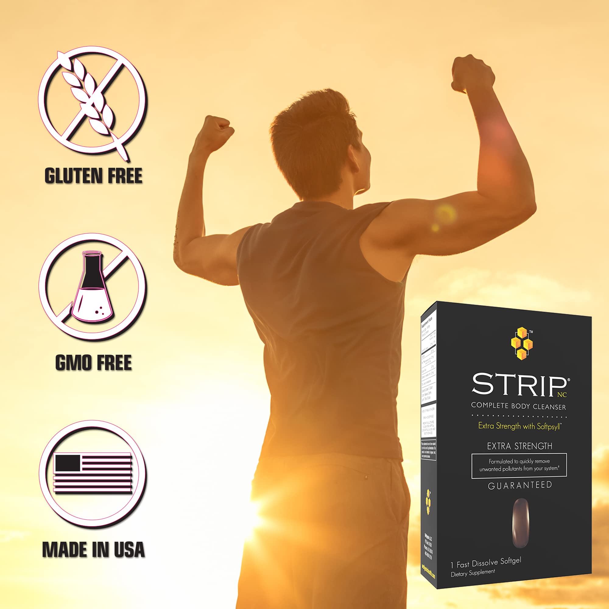 Wellgenix Strip NC Complete Body Cleanser - Premium Herbal Detox Cleanse for Fast Toxin Removal | 1-Hour Fast Acting Softgel | Supports Digestive Health & Weight Management | Perfect for Post-Holiday Detox & Wellness Routines