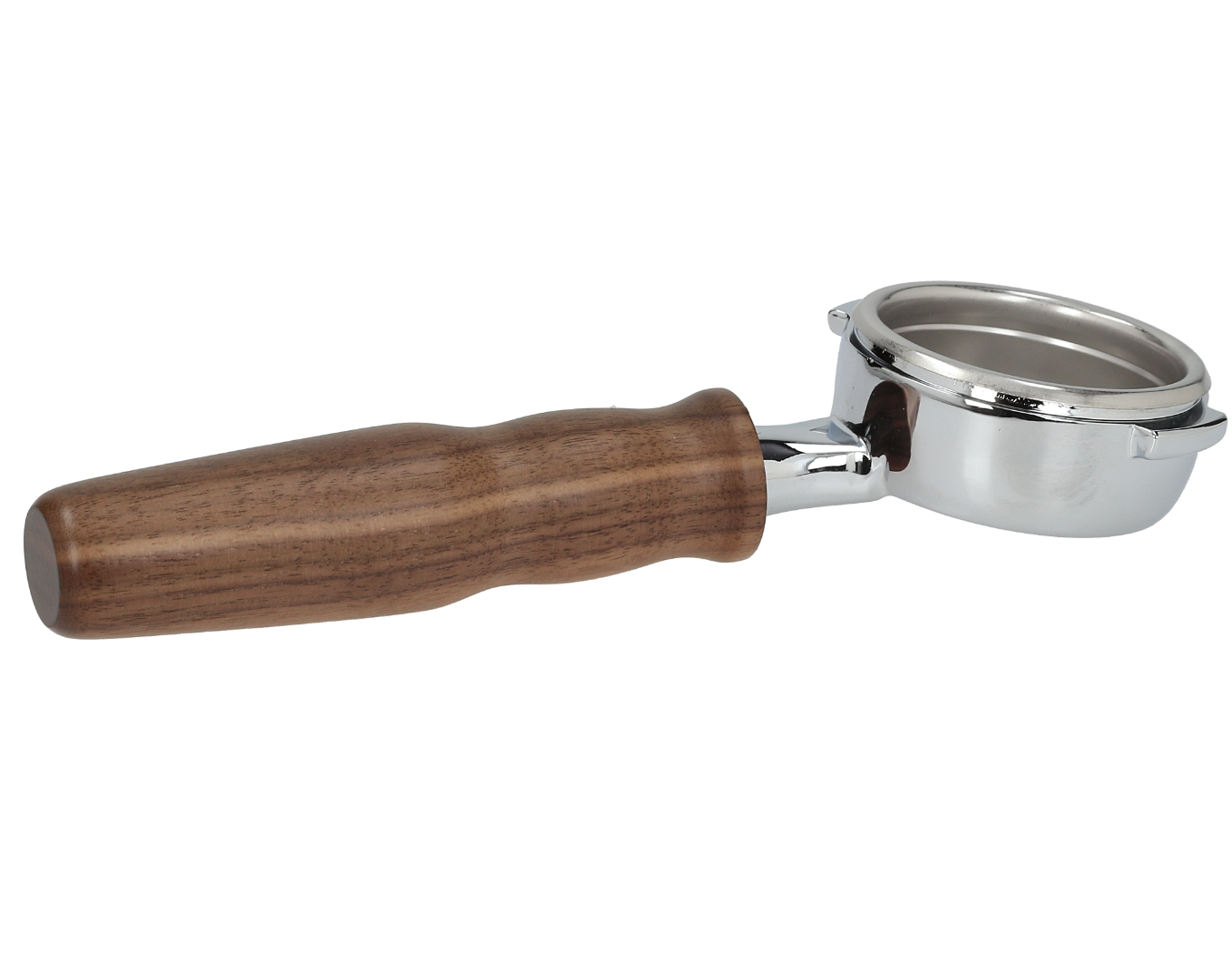 Premium Bottomless Portafilter with Wooden Handle - Professional Espresso Accessory for Home Baristas & Coffee Shops - Perfect for Latte Art & Crema Enhancement
