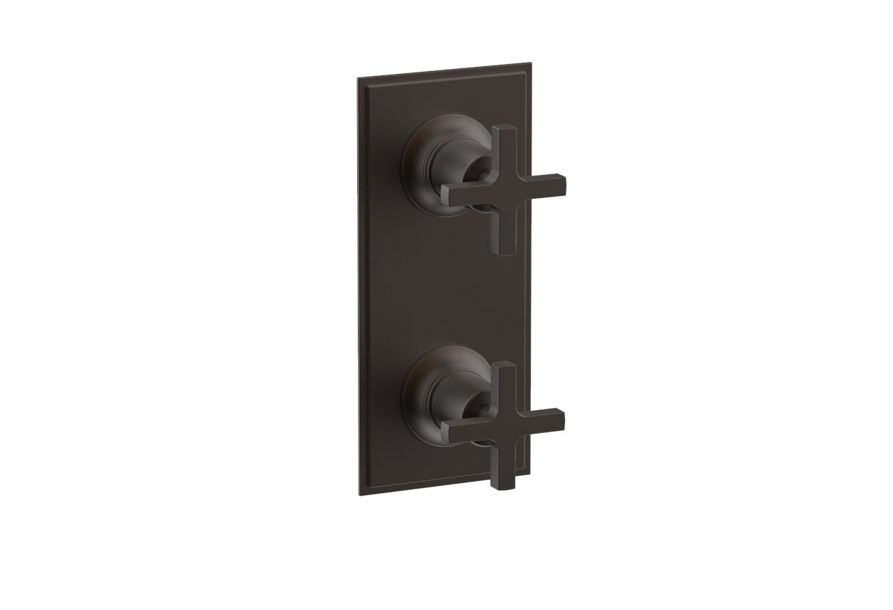 HEX MODERN Cross Handle Trim Set for Thermostatic Shower Valve with Volume Control & Diverter - 4