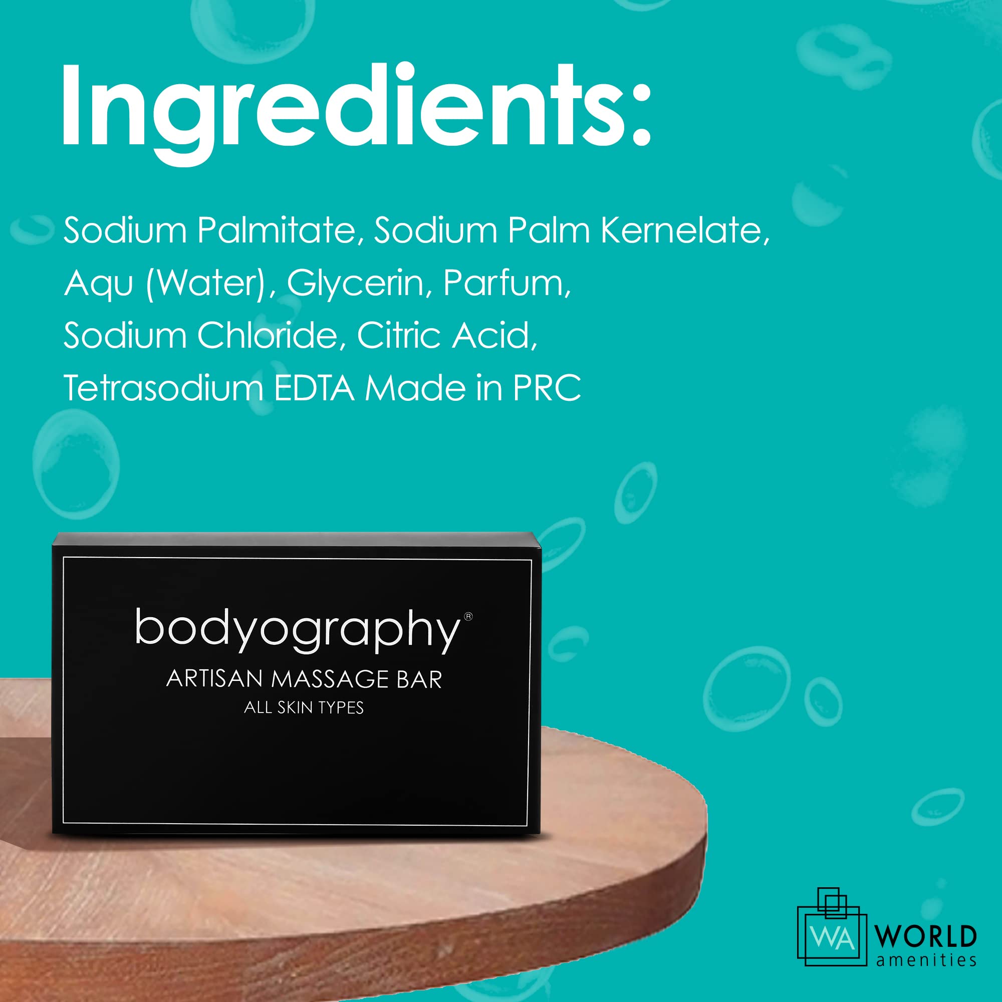 Bodyography Bulk Soap Massage Bars - 200 Count (1.4oz/40g Each) | Lavender Peppermint Scented Travel Soap | Perfect for Hotels, Spas, Gyms & Travel Toiletries