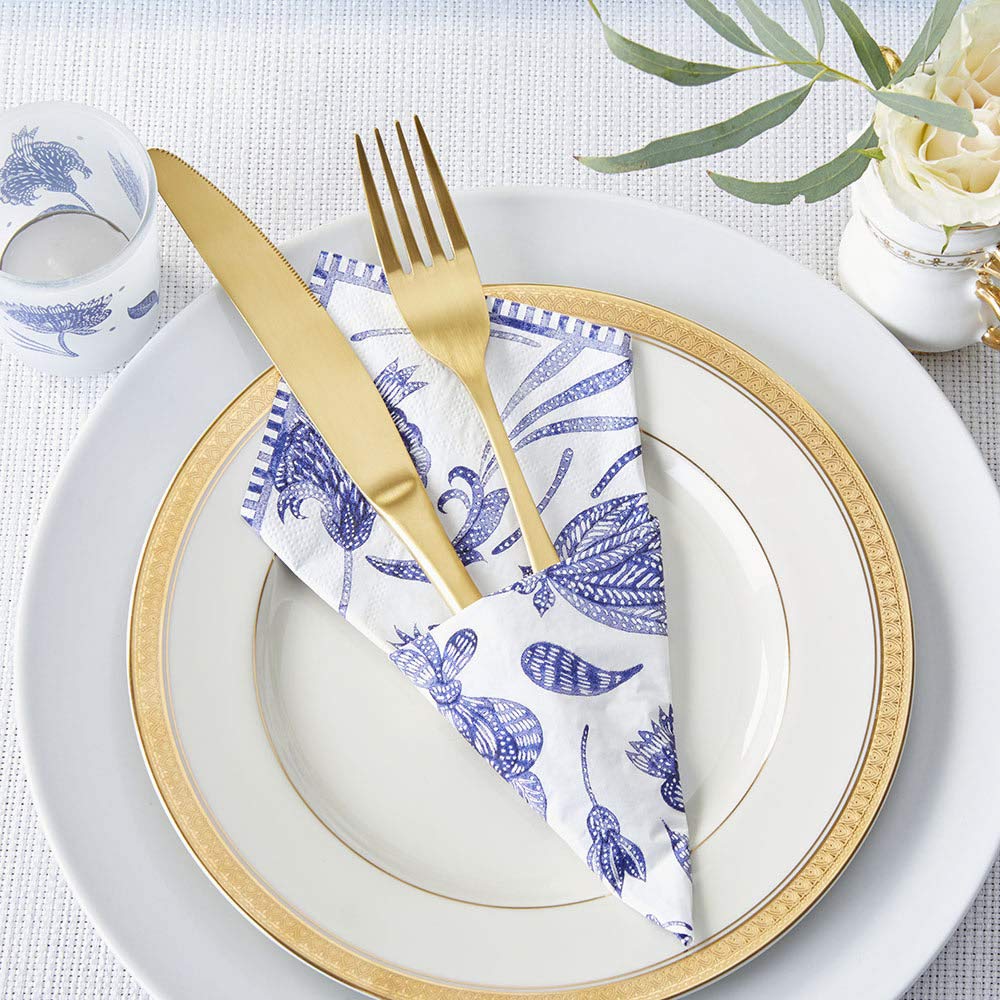 Kate Aspen Blue Willow Wedding Napkins - Premium Thick Decorative Dinner Napkins for Wedding Reception, Bridal Shower & Luncheon Serveware | Elegant Table Setting for Special Occasions