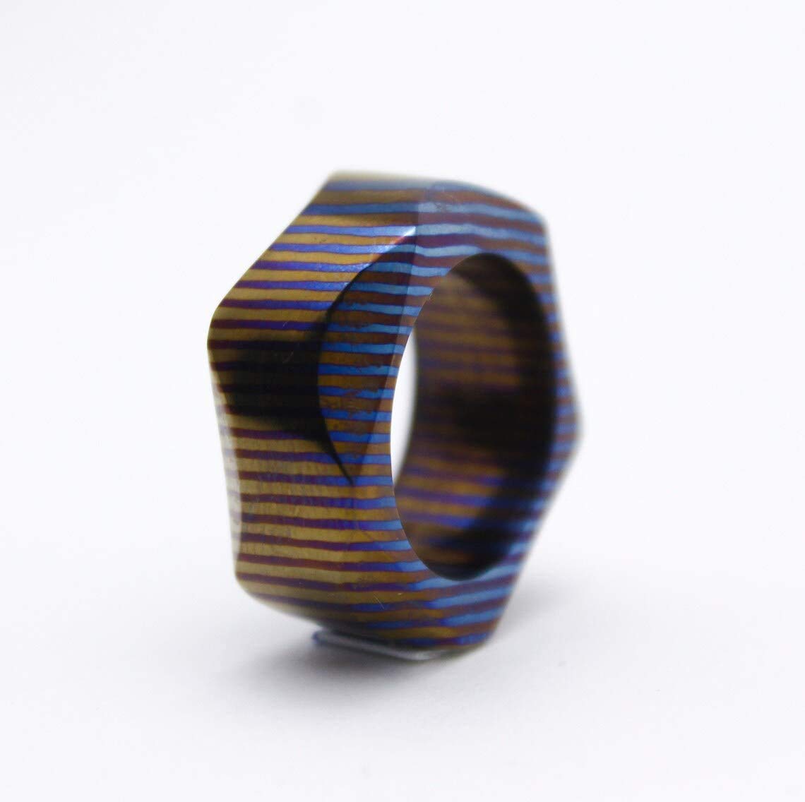Handmade Damascus Steel Titanium Ring - Custom Comfort Fit Men's Wedding Band, Unisex Engagement Ring, Modern Statement Jewelry for Men - Perfect for Weddings, Anniversaries, and Everyday Wear