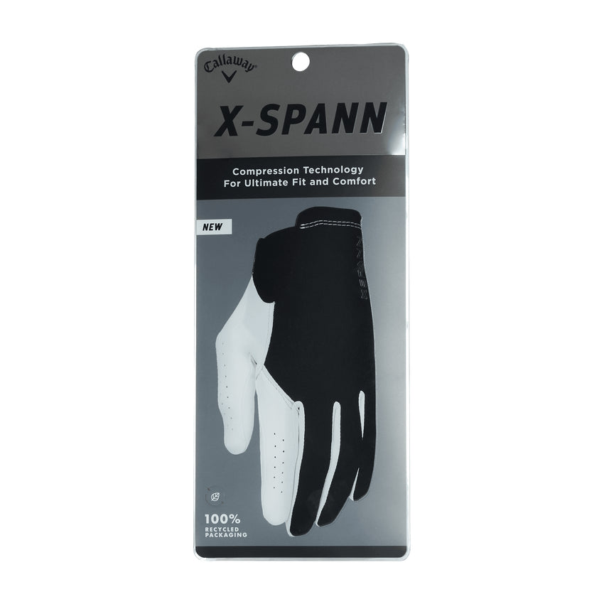 Callaway Men's X Spann Golf Glove - Premium Leather Golf Gloves for Men - Comfortable & Durable for Golfing & Practice - Perfect for Driving Range & Course Play