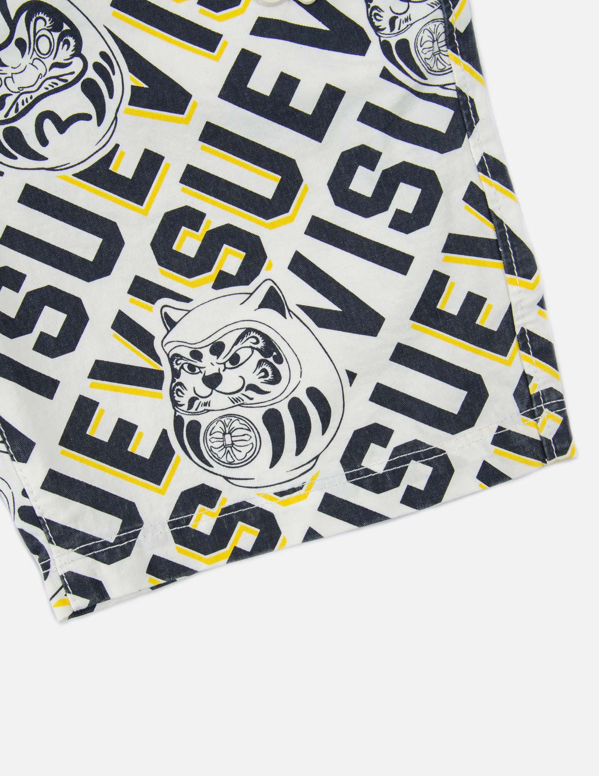 Trendy Allover Logo & Daruma Buddies Shorts - Stylish Casual Wear for Men & Women - Perfect for Summer, Gym, and Street Fashion