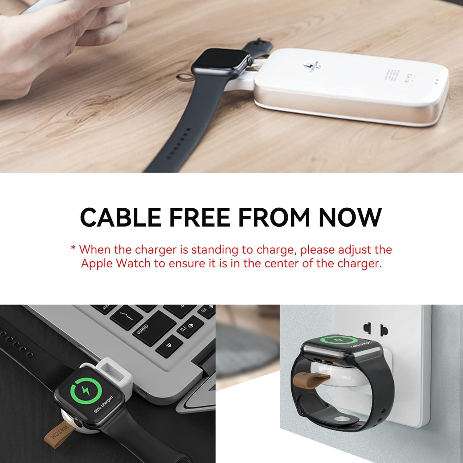 2 Pack Wireless Charger for Apple Watch 10/Ultra/9/8/7/6/5/4/3/2/1/SE - Portable Magnetic Charging Dock for Travel, Home & Office Use