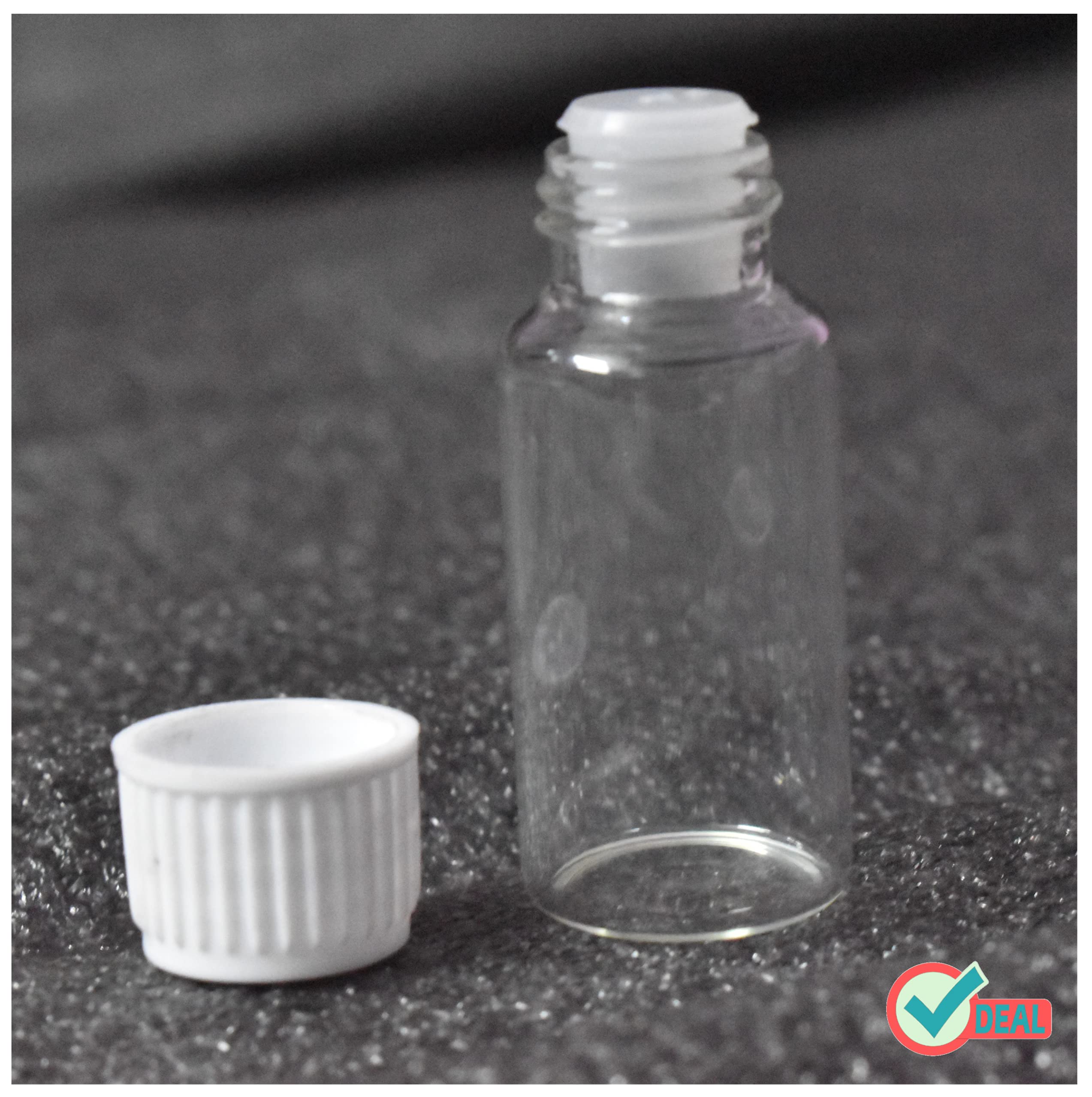 RITEDEAL 15ml Borosilicate Glass Bottles - Clear Transparent Essential Oil Storage Containers (10-Pack) with Screw Caps & Dropper Plugs - Perfect for DIY Essential Oils, Aromatherapy, and Liquid/Powder Storage