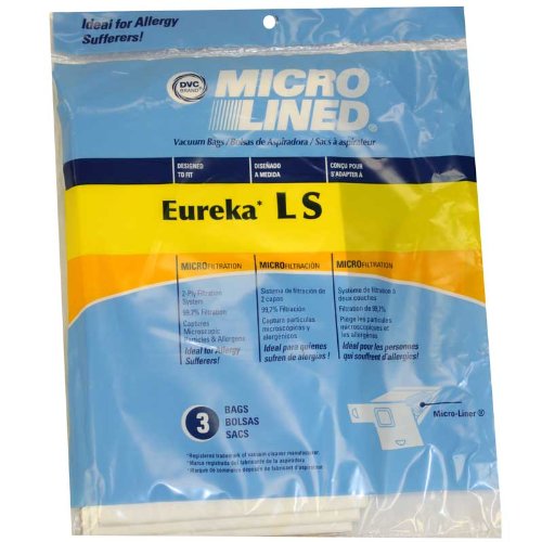 Eureka Vacuum Bags Style LS Microlined (3 Pack) - Premium Replacement Bags for Upright Vacuums - Perfect for Pet Hair, Allergies & Deep Cleaning