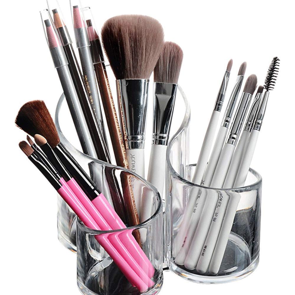 ARABELLA RETAIL Acrylic Makeup Organizer - Cosmetic Brush Holder & Beauty Storage Stand for Nail Polish, Lipstick, Eyeliner, Combs | Perfect for Vanity, Bathroom Counter & Dressing Table Organization