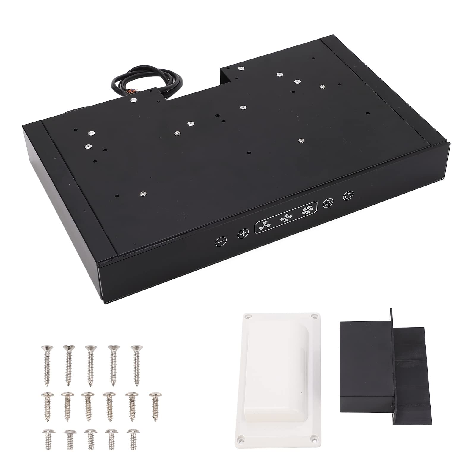 12V Under Cabinet Range Hood with Touch Screen & LED Light - 3 Speed Adjustable Kitchen Exhaust Fan for RV, Yacht, Tiny Home & Small Space Cooking