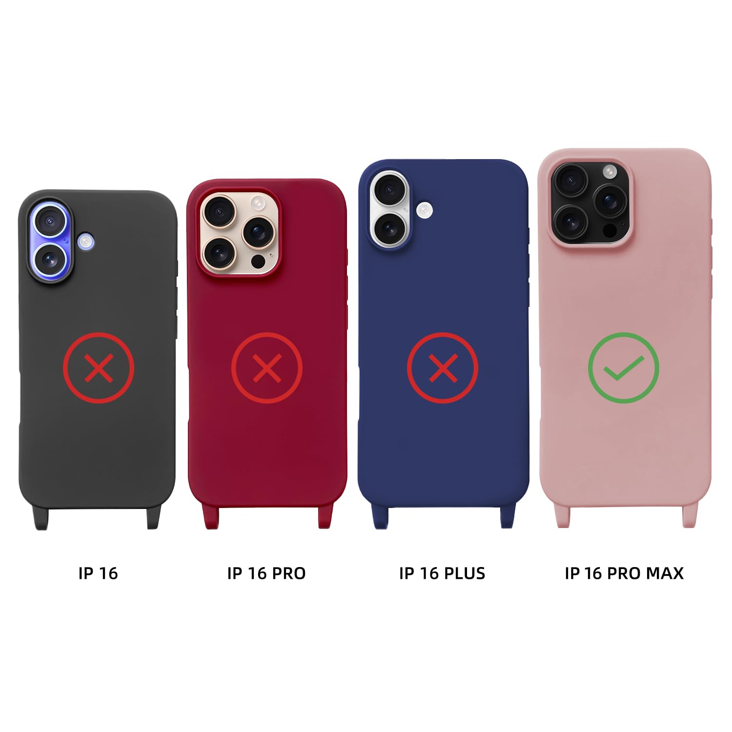 Premium Shockproof TPU Silicone Case with Lanyard for iPhone 16 Pro Max (6.9 Inch) - Durable Protective Phone Cover for Everyday Use, Outdoor Activities & Travel - Green