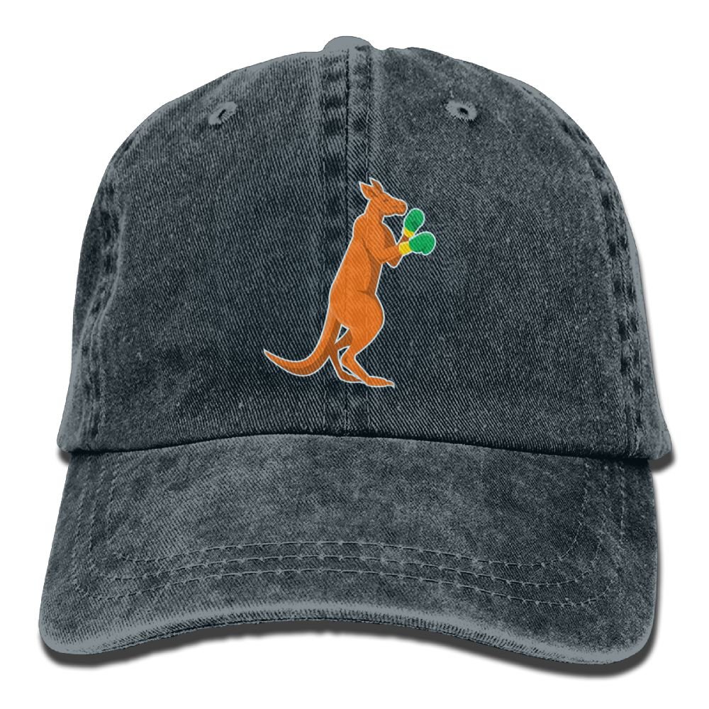 Arsmt Kangaroo Boxing Denim Hat - Adjustable Women's Plain Baseball Cap for Outdoor Sports & Fashion