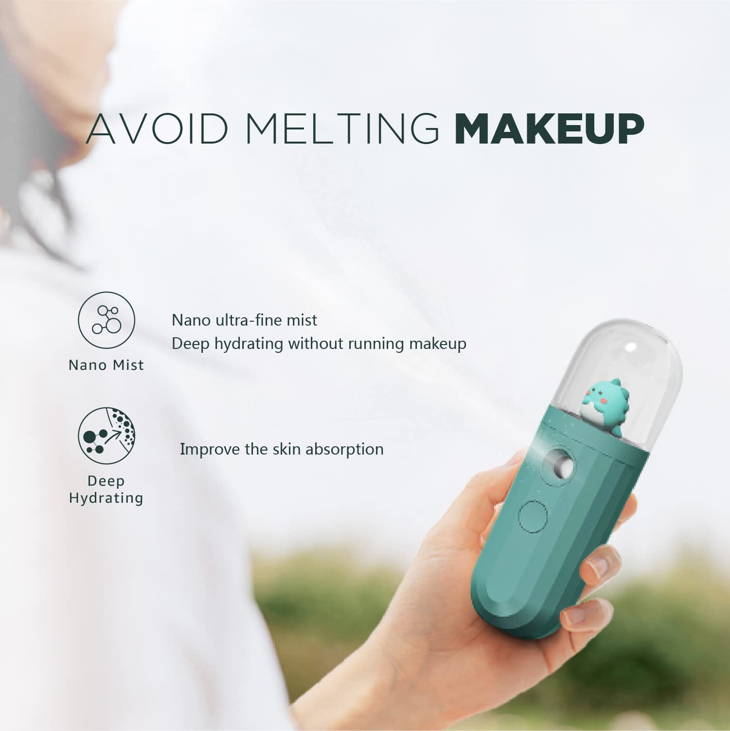 Nano Mister - USB Rechargeable Facial Steamer & Cool Mist Sprayer for Skin Hydration, Makeup Setting & Eyelash Extensions Care | Portable Green Beauty Device for Home, Travel & Salon Use