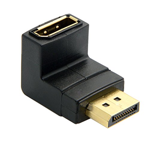 90 Degree Angled DisplayPort Male to Female Extension Adapter - Right Angle DP Cable for PC, Monitor, Gaming Setup & Home Theater Systems