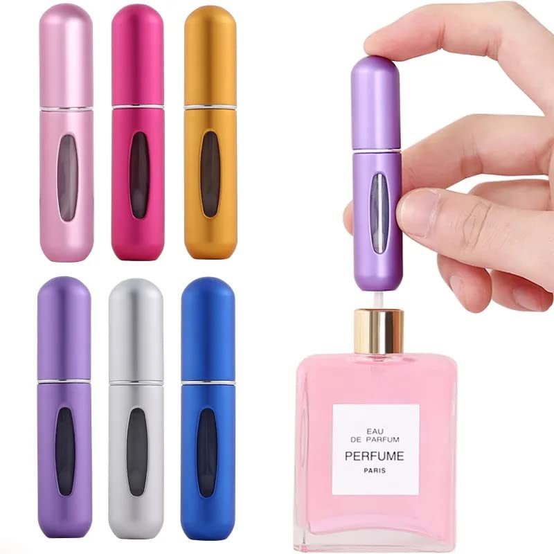 2x 5ml Portable Mini Refillable Perfume Spray Bottles - Aluminum Travel Size with Black Color Option | Perfect for Purse, Gym Bag & On-the-Go Fragrance Touch Ups