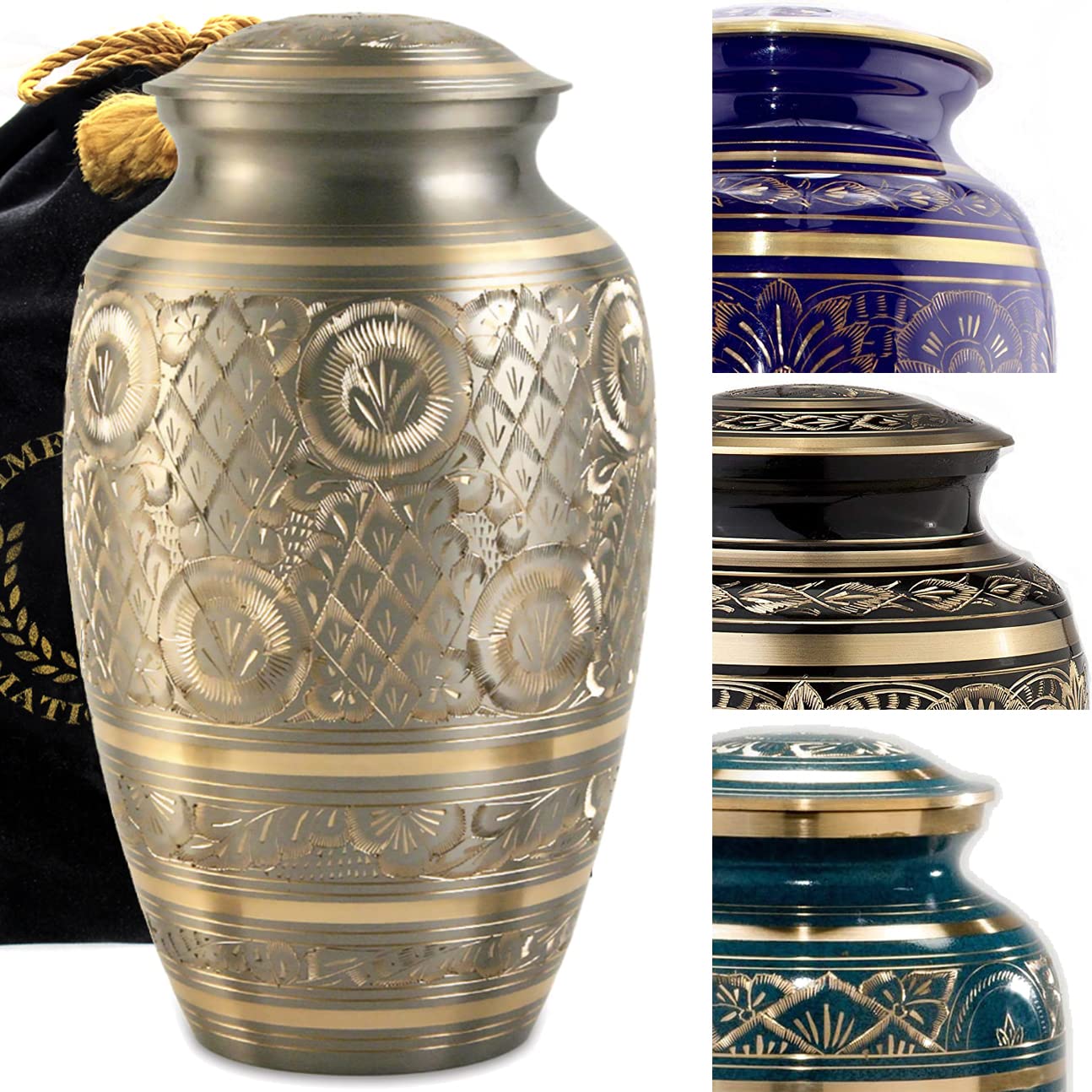 Majestic Radiance Extra Large Cremation Urns for Adult Ashes - Elegant Memorial Urns for Women & Men - Perfect for Home Display, Funeral Services & Burial Ceremonies