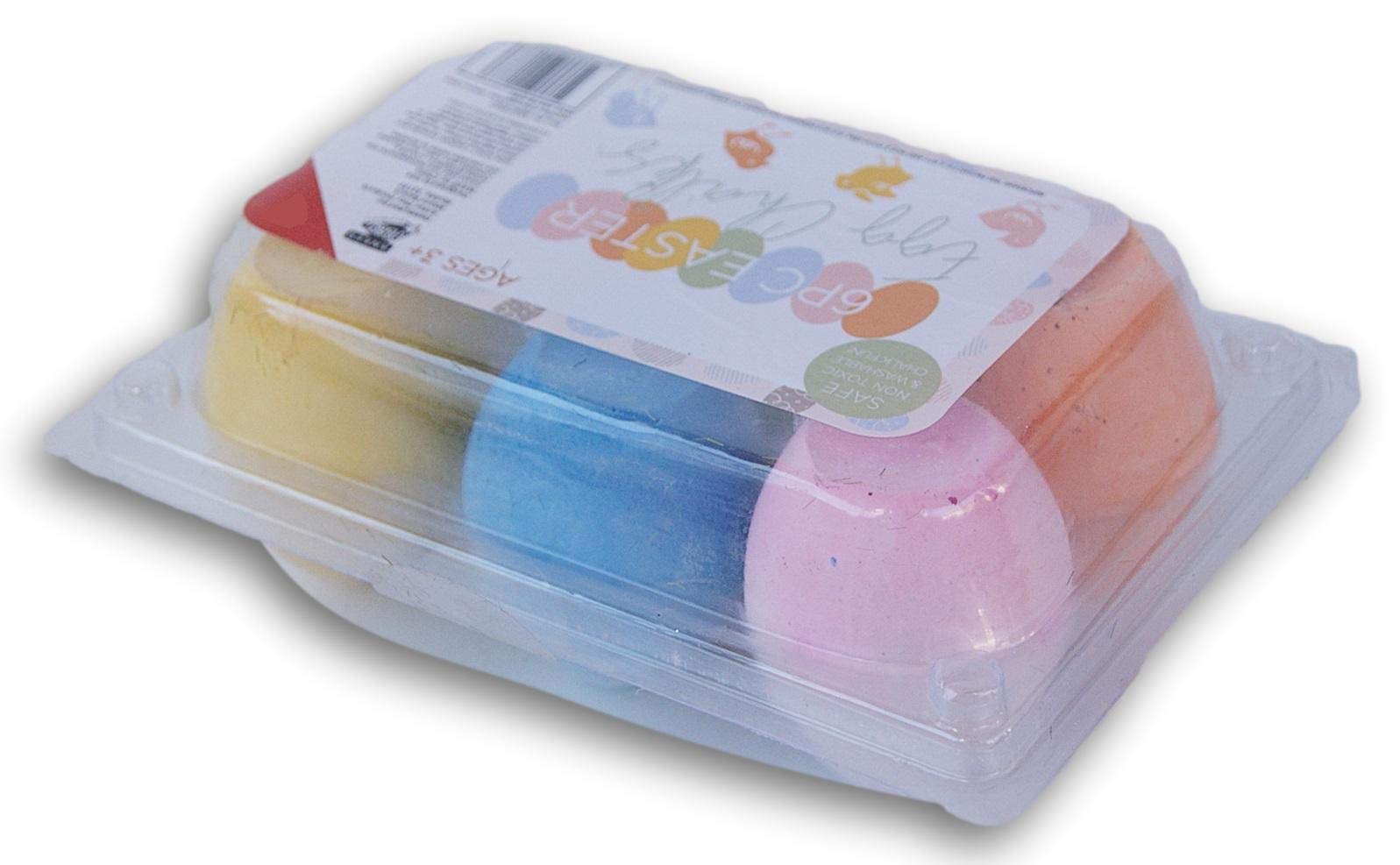 Colorful Easter Egg-Shaped Sidewalk Chalk - 6 Pack for Kids Outdoor Play, Easter Egg Hunts & Creative Drawing on Driveways
