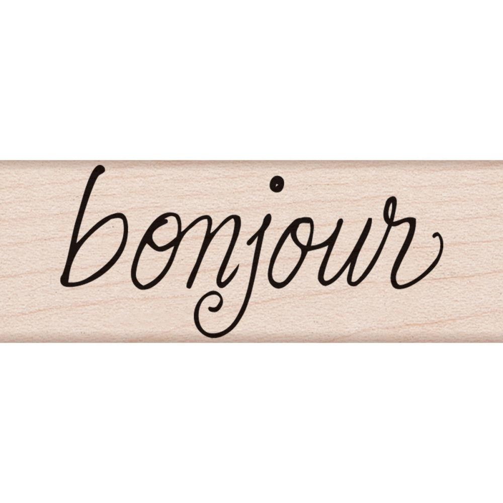 Bonjour Message Self-Inking Rubber Stamp - Perfect for Greeting Cards, Scrapbooking & DIY Crafts | French-Themed Stationery for Personalized Gifts & Home Decor