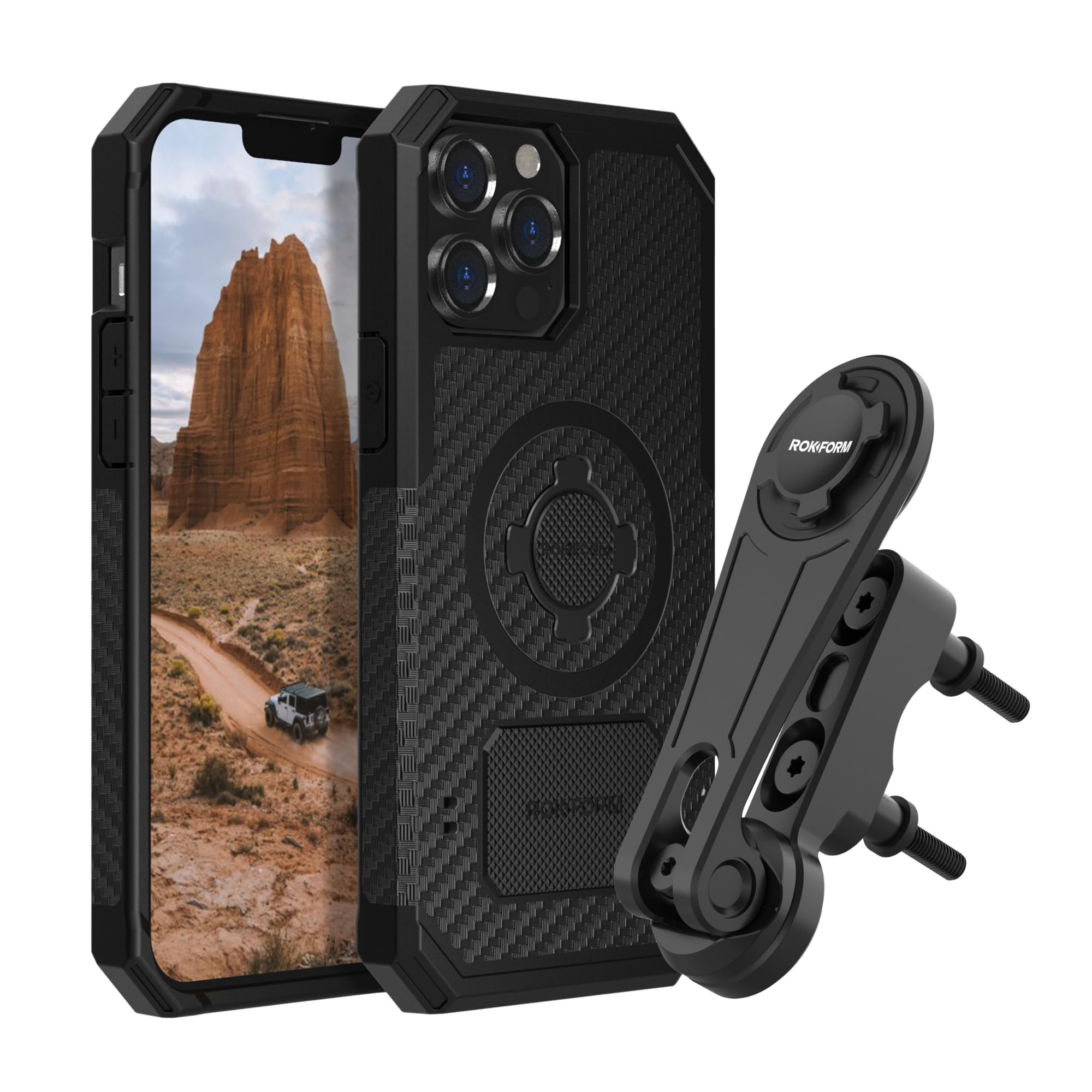 Rokform Rugged Case for iPhone 13 Pro Max with Motorcycle Phone Mount | Shockproof Protective Cover | Perfect for Biking, Off-Roading & Outdoor Adventures