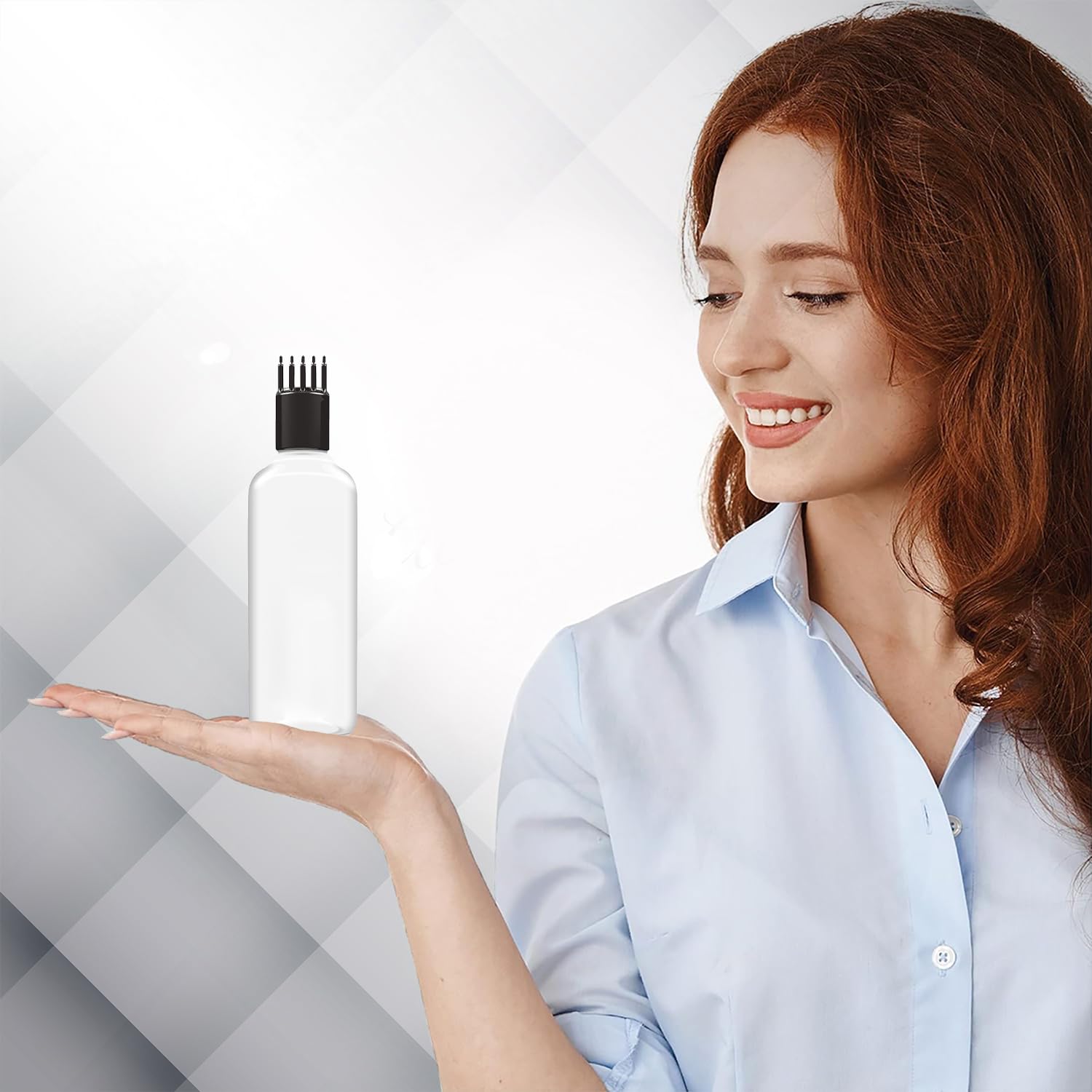 Hair Root Comb Applicator Bottle - 100ml Transparent Scalp Oil Applicator for Hair Growth, Liquid & Medicine - Pack of 24 with Black Comb | Perfect for Home Hair Care, Salon Treatments & DIY Scalp Massage