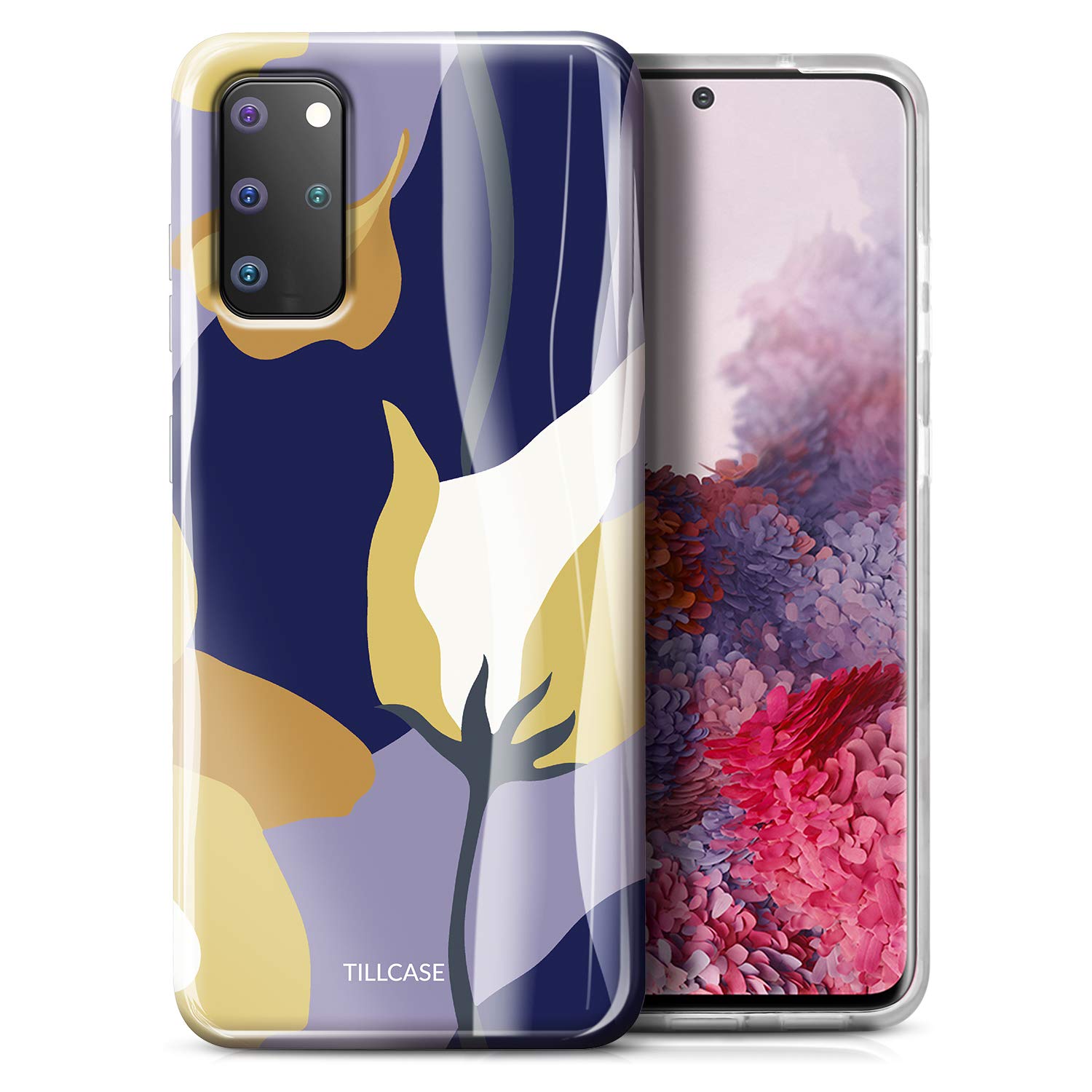 Samsung Galaxy S20 Flower Case - Floral Pattern Shockproof Slim Protective Phone Cover (Abstract Purple) | Perfect for Everyday Use, Travel & Gift Giving
