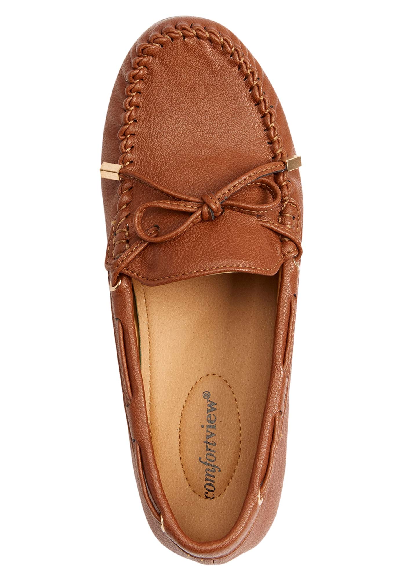 Comfortview Women's Wide Width The Ridley Flat - Comfortable Slip-On Shoes for Work, Travel & Everyday Wear