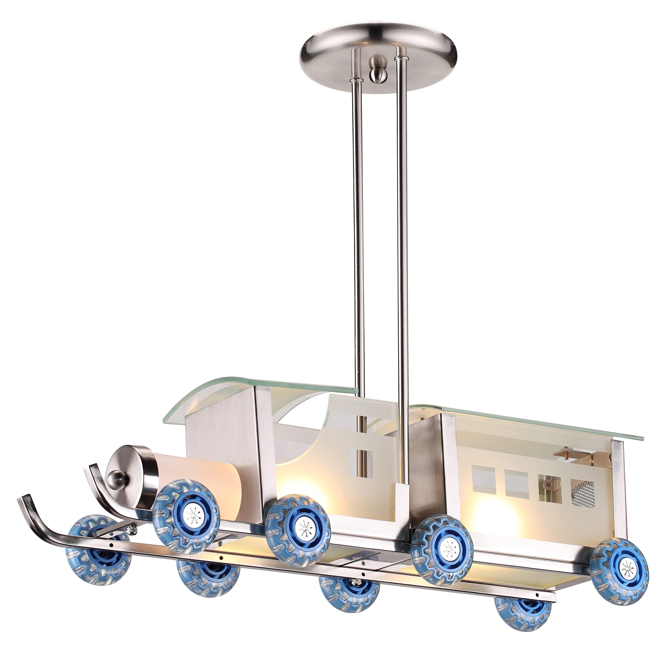 Silver Glass Train Night Light for Kids - Chrome Finish, LED Bedroom Decor for Boys & Girls - Perfect for Nursery, Bedside, and Children's Room Lighting
