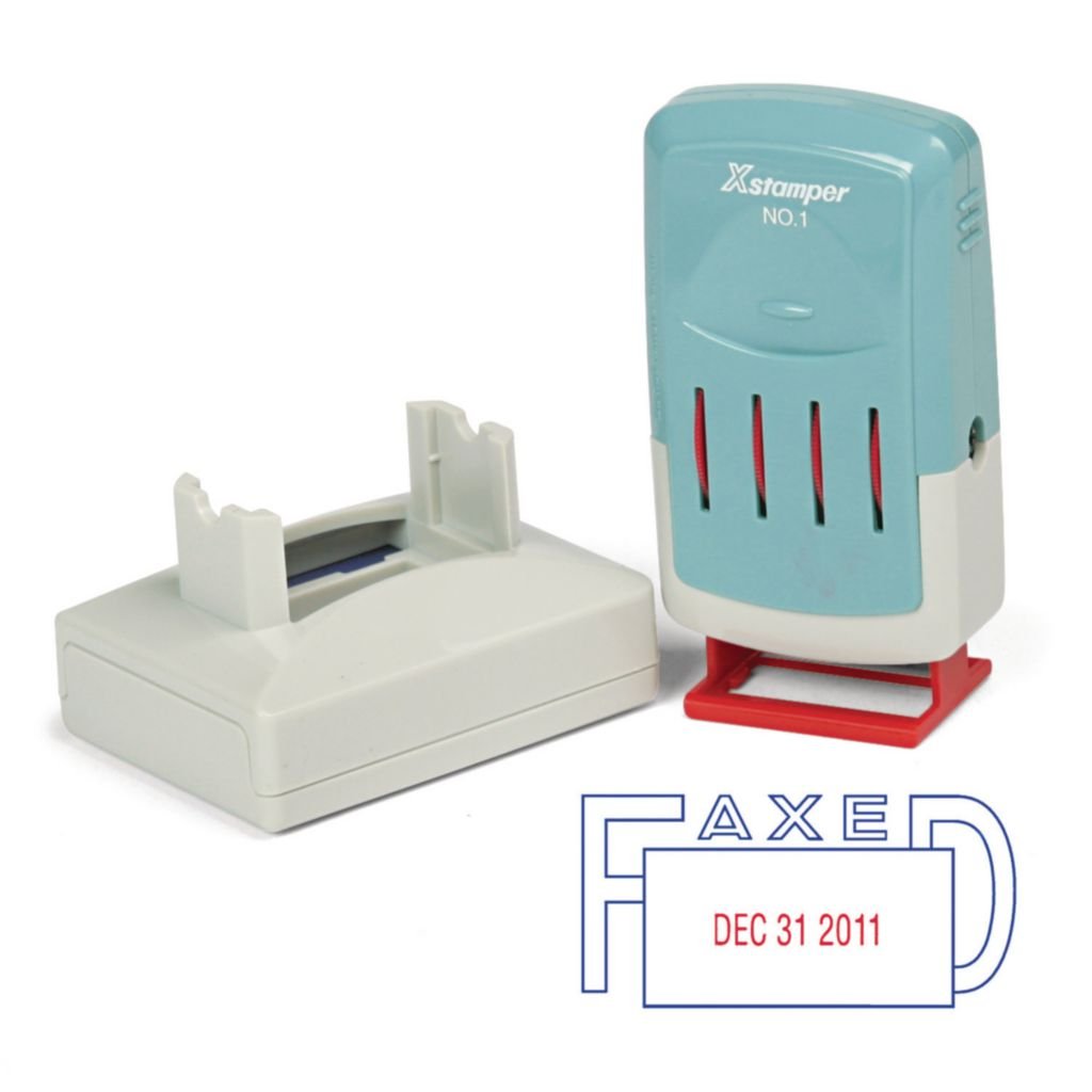Xstamper VersaDater Self-Inking Date Stamp - Blue & Red Ink for Office, School, and Business Use - Perfect for Document Dating, Filing, and Record Keeping