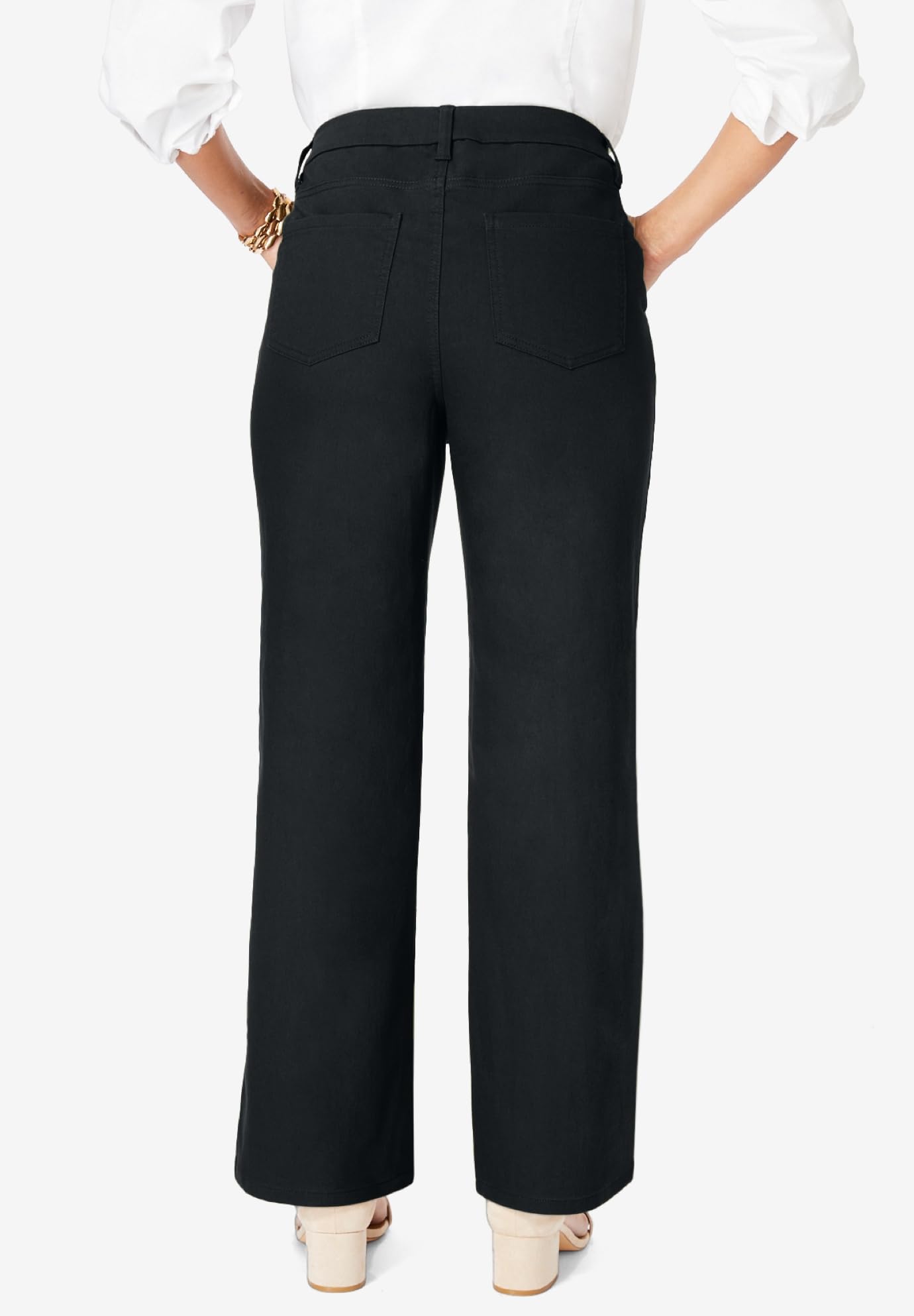 Jessica London Women's Plus Size True Fit Stretch Denim Wide Leg Jeans - Comfortable & Flattering High Waist Bootcut Pants for Curvy Women | Perfect for Work, Casual Outings & Everyday Wear